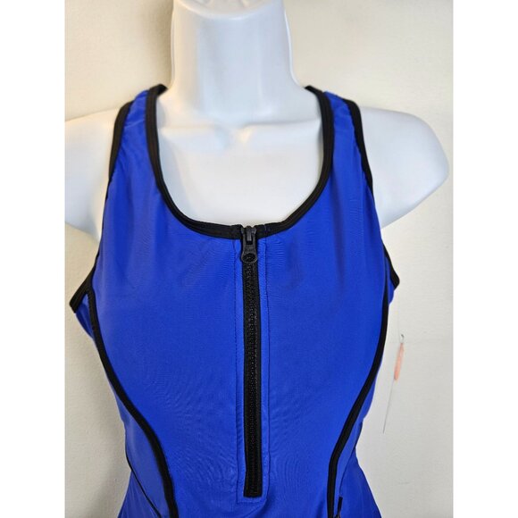 Charmo Womens Blue Athletic Swimsuit Zipper Pockets & UPF 50% Protection Size M - Picture 5 of 10